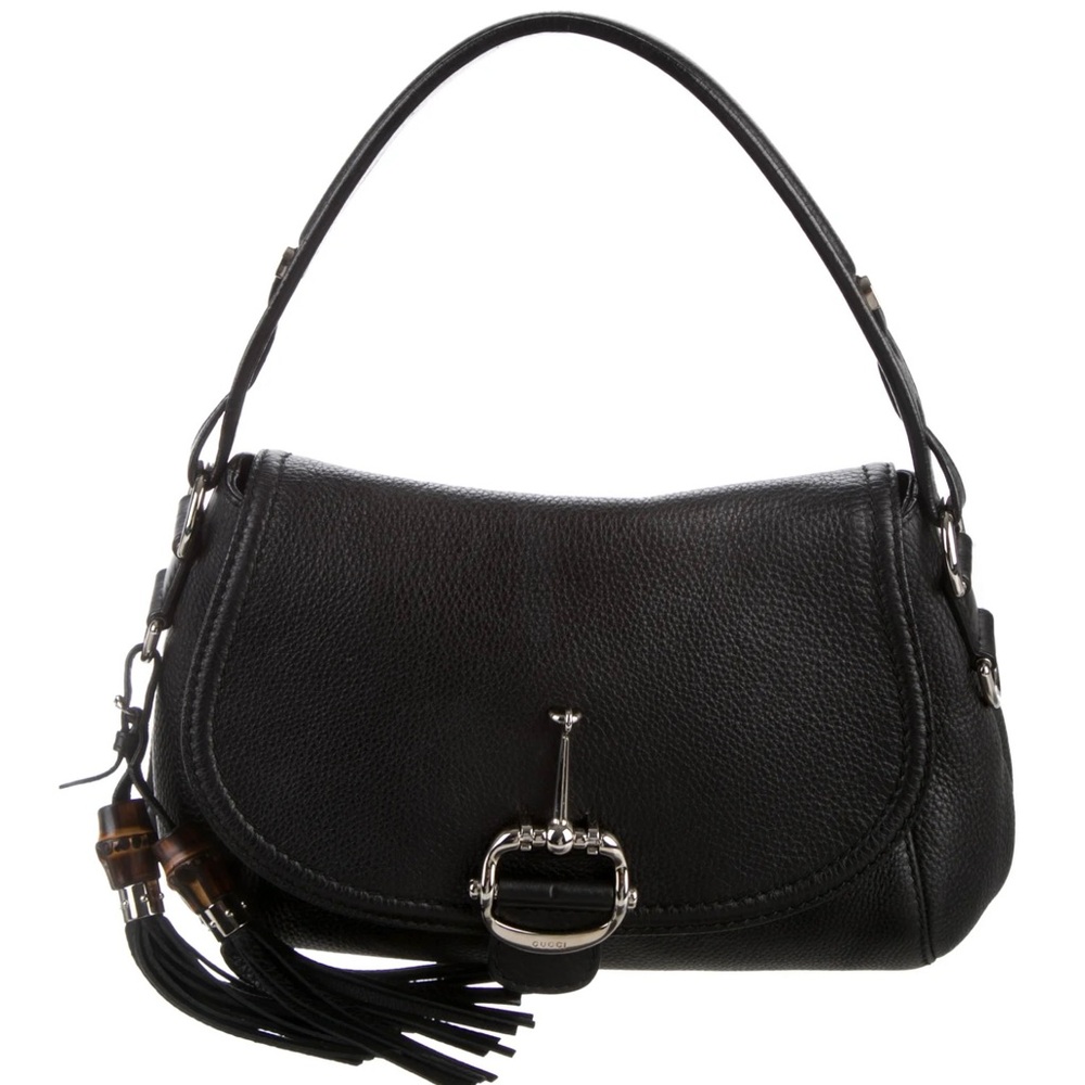 Gucci Techno Horsebit Shoulder Bag w/ removable luggage tag